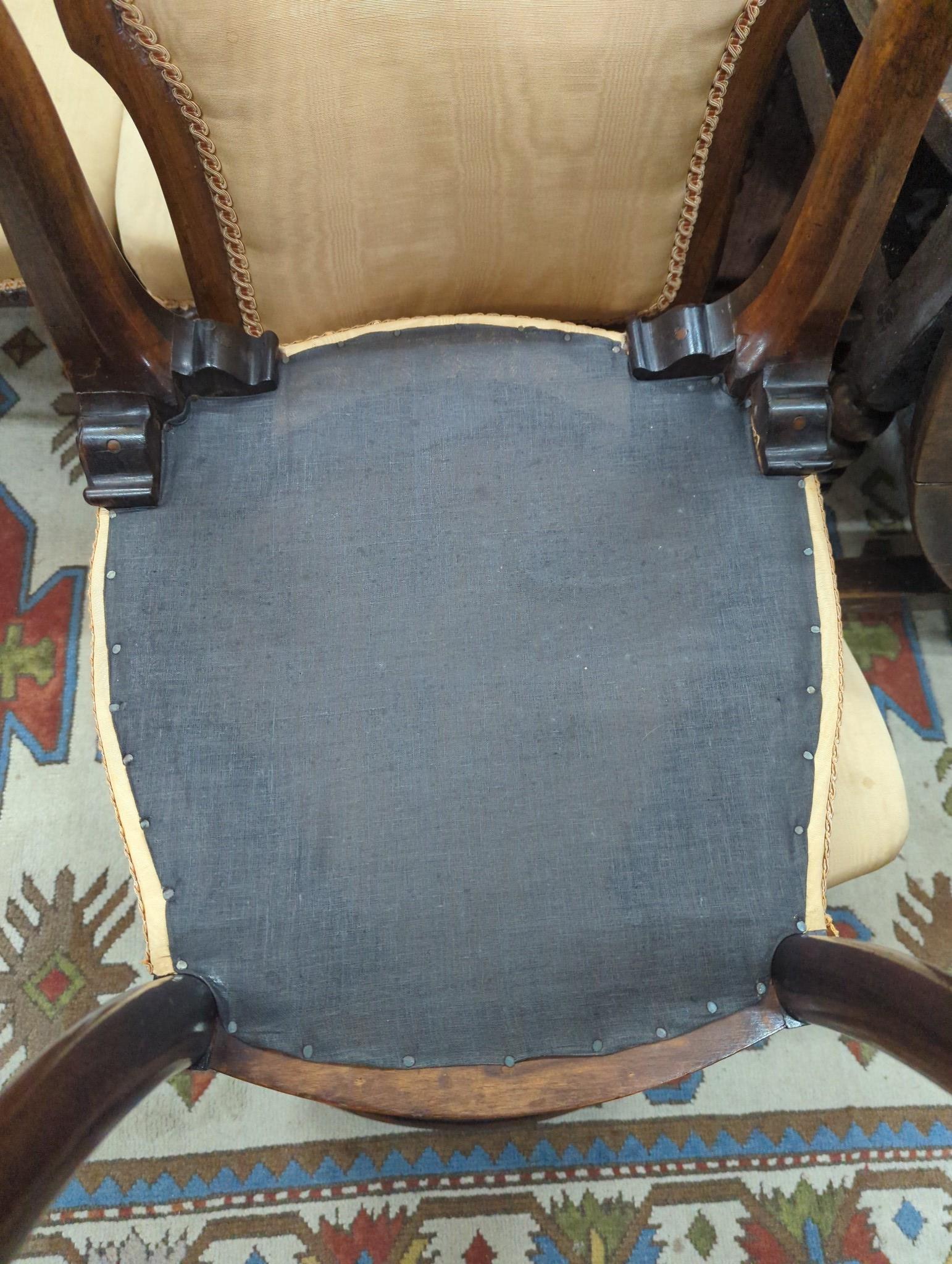 A set of four 19th century French Hepplewhite style rosewood dining chairs